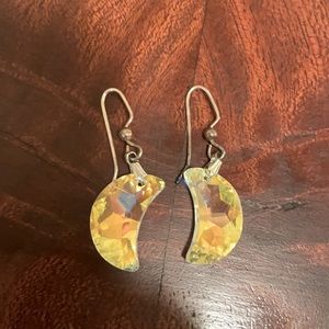 Crystal moon earrings